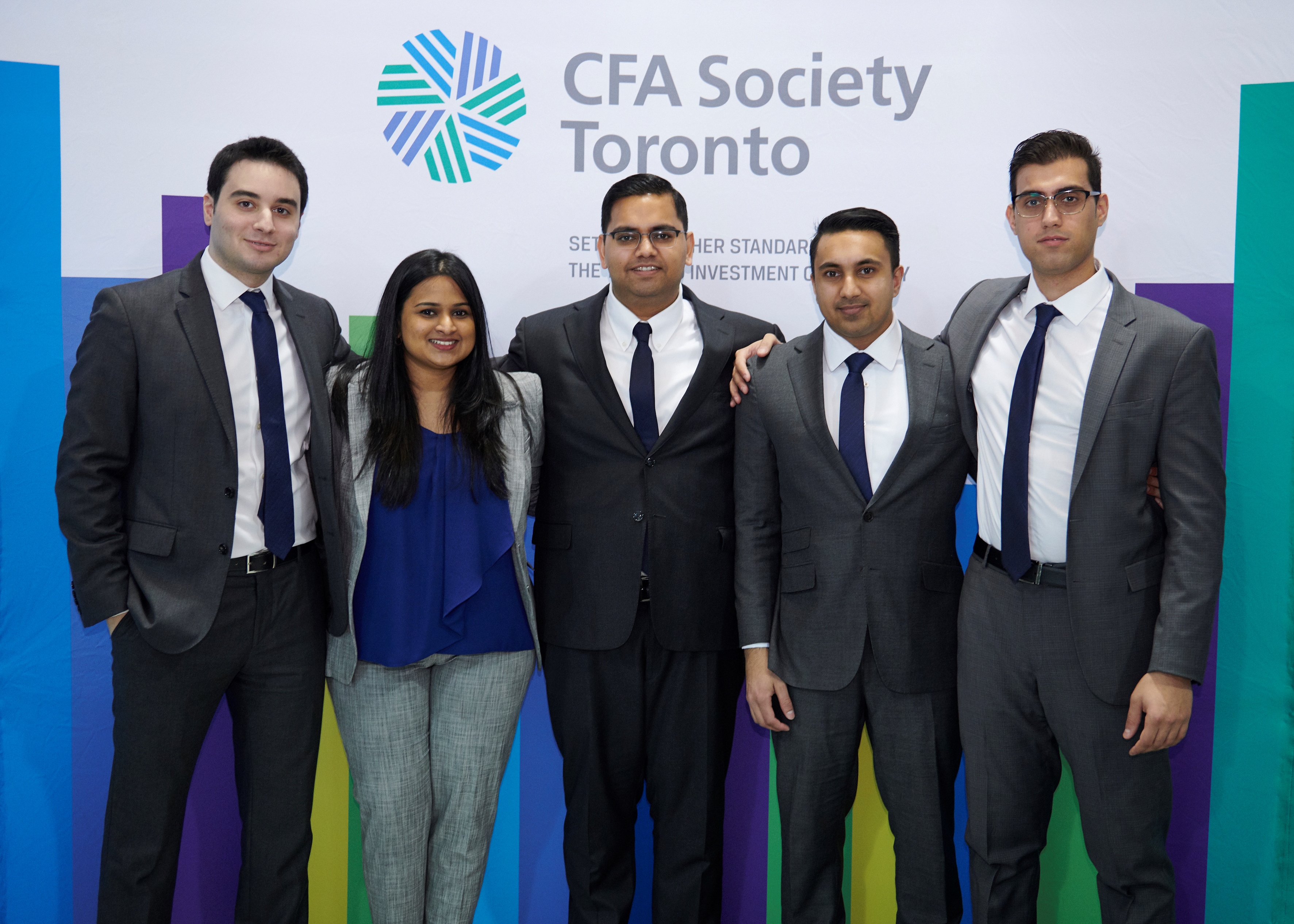 (Right to left) Yacine Drissi Qeytoni, Sruthi Nair, Sharad Gopal, Shahzad Aziz Hussain, and Romel Sabat